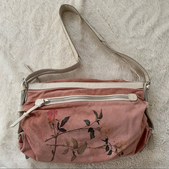 NWOT - Francesco Biasia pink suede crossbody bag - Picture 3 of 14